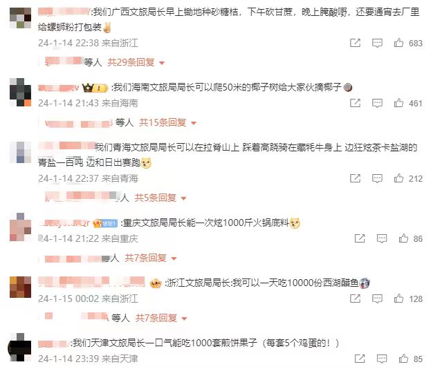 各地網(wǎng)友開始花式比拼文旅局長。 截圖自微博。