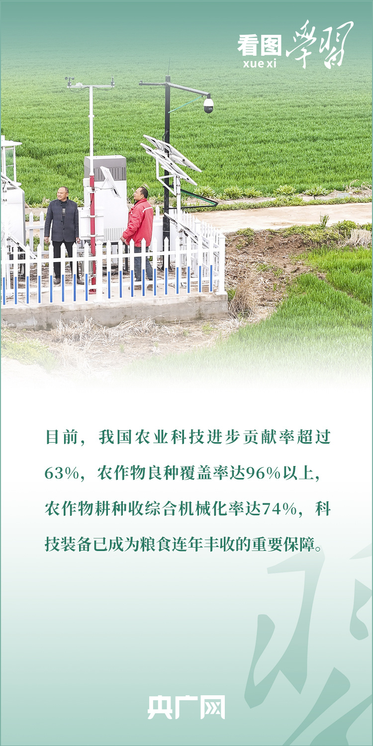 看圖學(xué)習(xí)丨推廣良田、良種、良法、良機 給農(nóng)業(yè)現(xiàn)代化插上科技的翅膀