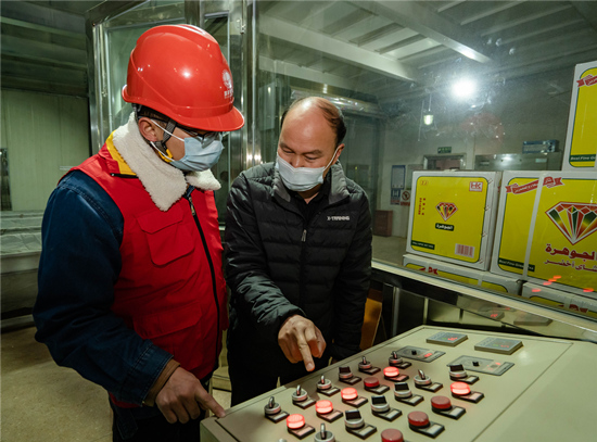 電力工作人員對用電企業(yè)進行指導(dǎo)。受訪單位供圖