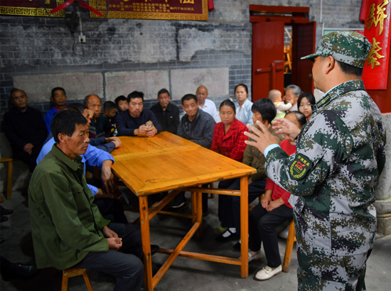 民兵學(xué)習(xí)宣講。受訪單位供圖