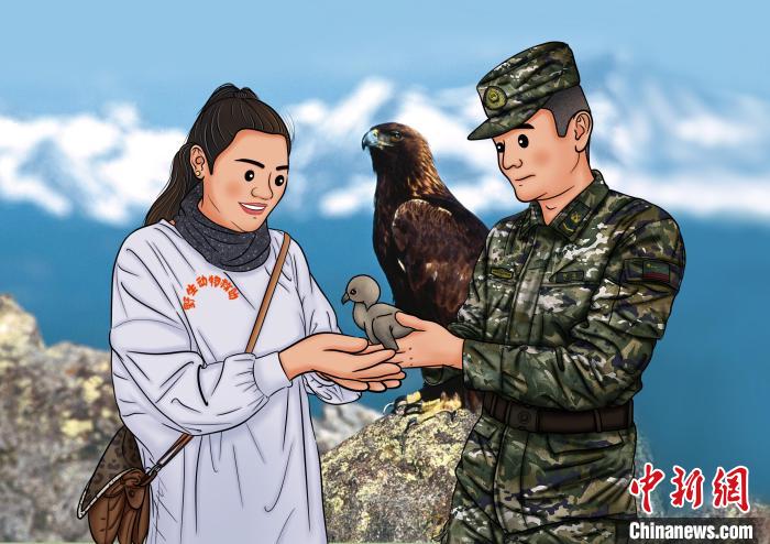 青海武警手繪“環(huán)?！焙?bào)呼吁保護(hù)高原生態(tài)