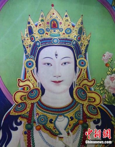 安多強(qiáng)巴繪制的《度母》唐卡。<a target='_blank' href='/'><p  align=
