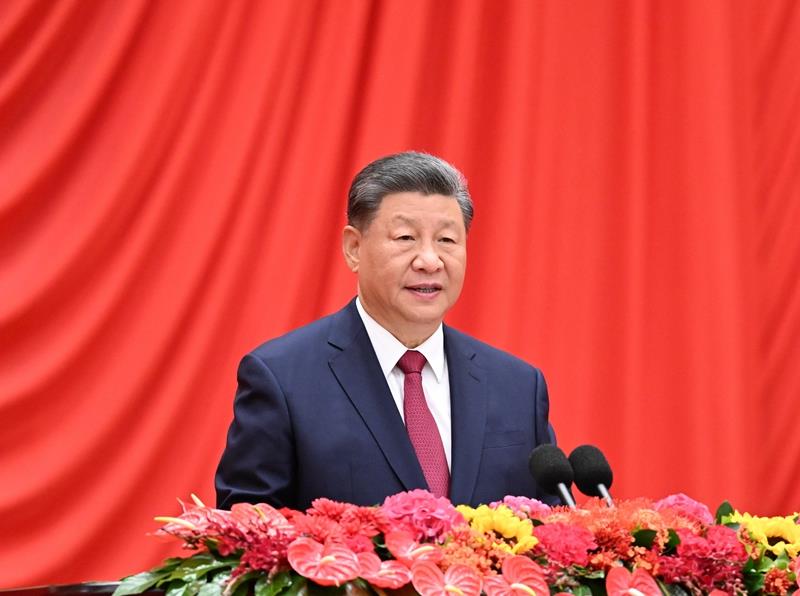 △2024年9月30日，慶祝中華人民共和國成立75周年招待會在北京人民大會堂隆重舉行。習(xí)近平總書記出席招待會并發(fā)表重要講話。