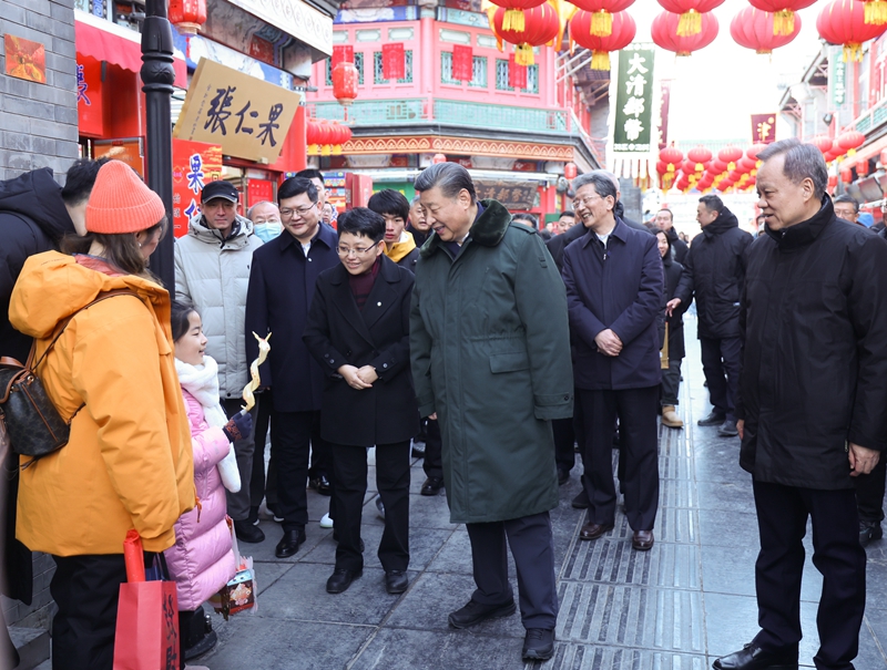 2024年2月1日，習(xí)近平總書記在天津古文化街考察。