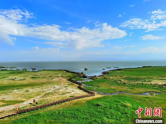 圖為航拍都蘭湖國家濕地公園?！∑钤鲚?攝