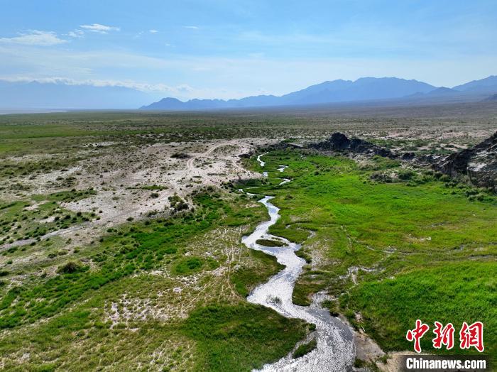 圖為航拍都蘭湖國家濕地公園綠意盎然?！∑钤鲚?攝