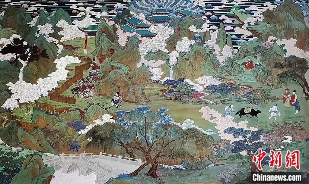 臨摹、補(bǔ)繪的青海瞿曇寺壁畫。受訪者 供圖