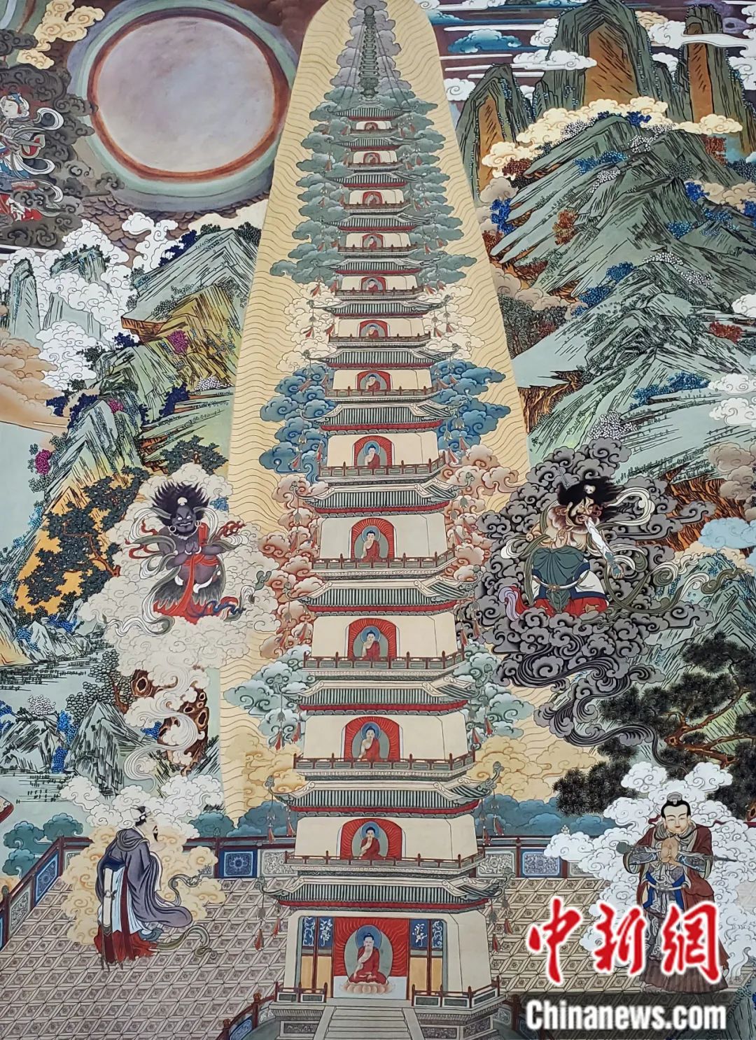 臨摹、補繪的青海瞿曇寺壁畫。受訪者 供圖