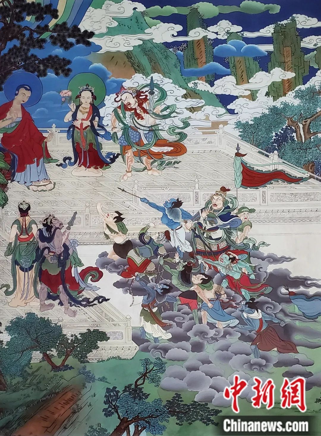 臨摹、補繪的青海瞿曇寺壁畫。受訪者 供圖